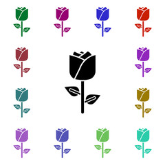 Poster - Rose, flower, ecology multi color style icon. Simple glyph, flat vector of ecology icons for ui and ux, website or mobile application