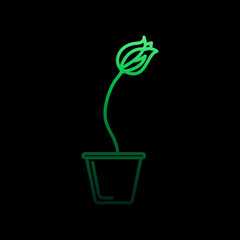 Poster - Tulip in pot nolan icon. Simple thin line, outline vector of flower icons for ui and ux, website or mobile application