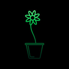 Poster - Sunflower in pot nolan icon. Simple thin line, outline vector of flower icons for ui and ux, website or mobile application