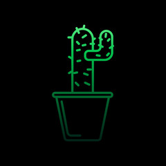 Poster - Cactus carnegy in pot nolan icon. Simple thin line, outline vector of flower icons for ui and ux, website or mobile application