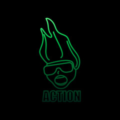 Poster - Logo action games nolan icon. Simple thin line, outline vector of gaming icons for ui and ux, website or mobile application