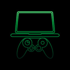 Poster - Video game on the laptop nolan icon. Simple thin line, outline vector of gaming icons for ui and ux, website or mobile application