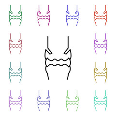 Poster - Bone, organ multi color style icon. Simple thin line, outline vector of human organ icons for ui and ux, website or mobile application