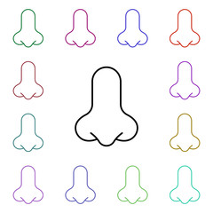 Poster - Nose, organ multi color style icon. Simple thin line, outline vector of human organ icons for ui and ux, website or mobile application