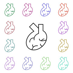 Poster - Heart, organ multi color style icon. Simple thin line, outline vector of human organ icons for ui and ux, website or mobile application