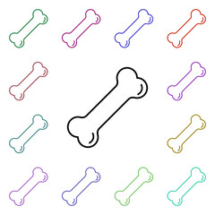 Poster - Bone, organ multi color style icon. Simple thin line, outline vector of human organ icons for ui and ux, website or mobile application