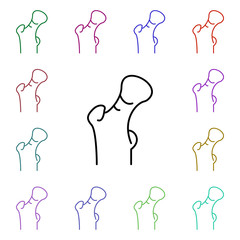 Poster - Femur, organ multi color style icon. Simple thin line, outline vector of human organ icons for ui and ux, website or mobile application
