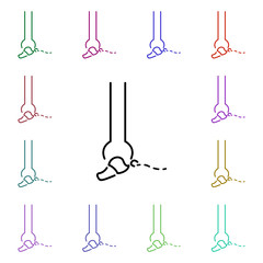 Poster - Foot, organ multi color style icon. Simple thin line, outline vector of human organ icons for ui and ux, website or mobile application