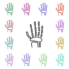 Poster - Hand bones, organ multi color style icon. Simple thin line, outline vector of human organ icons for ui and ux, website or mobile application