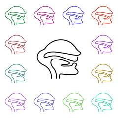 Poster - Pharynx, organ multi color style icon. Simple thin line, outline vector of human organ icons for ui and ux, website or mobile application