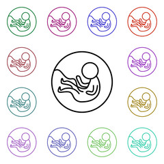 Poster - Pregnancy, organ multi color style icon. Simple thin line, outline vector of human organ icons for ui and ux, website or mobile application