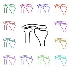Poster - Bones, organ multi color style icon. Simple thin line, outline vector of human organ icons for ui and ux, website or mobile application