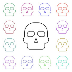Poster - Skull, organ multi color style icon. Simple thin line, outline vector of human organ icons for ui and ux, website or mobile application