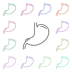 Poster - Stomach, organ multi color style icon. Simple thin line, outline vector of human organ icons for ui and ux, website or mobile application