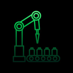 Poster - Robot in production nolan icon. Simple thin line, outline vector of intelligence icons for ui and ux, website or mobile application
