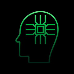 Poster - Chip in person nolan icon. Simple thin line, outline vector of intelligence icons for ui and ux, website or mobile application