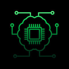 Aufkleber - Chip nolan icon. Simple thin line, outline vector of intelligence icons for ui and ux, website or mobile application