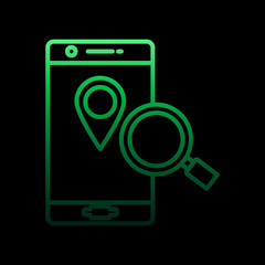 Poster - Search for place in phone nolan icon. Simple thin line, outline vector of intelligence icons for ui and ux, website or mobile application