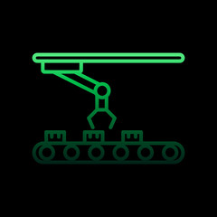 Poster - Robot in production nolan icon. Simple thin line, outline vector of intelligence icons for ui and ux, website or mobile application