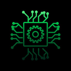 Aufkleber - Chip nolan icon. Simple thin line, outline vector of intelligence icons for ui and ux, website or mobile application