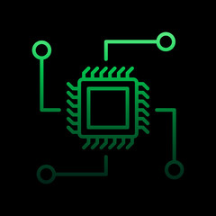Aufkleber - Chip nolan icon. Simple thin line, outline vector of intelligence icons for ui and ux, website or mobile application