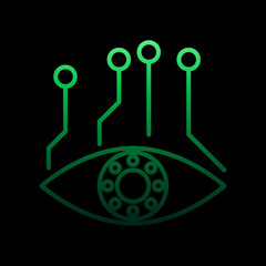 Poster - Digital eye nolan icon. Simple thin line, outline vector of intelligence icons for ui and ux, website or mobile application