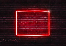 Neon Sign On A Brick Wall In The Shape Of Colorado.(illustration Series)