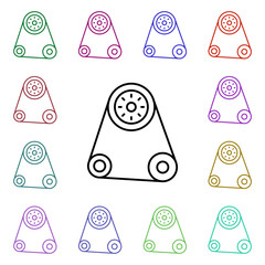 Poster - Timing belt multi color style icon. Simple thin line, outline vector of motor sports icons for ui and ux, website or mobile application