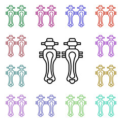 Poster - Leg protector multi color style icon. Simple thin line, outline vector of motor sports icons for ui and ux, website or mobile application