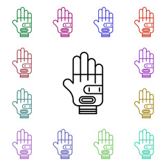 Poster - Glover multi color style icon. Simple thin line, outline vector of motor sports icons for ui and ux, website or mobile application