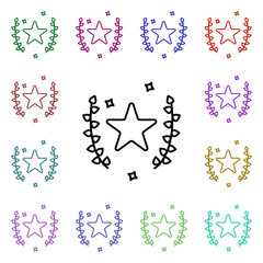 Poster - Wreath multi color style icon. Simple thin line, outline vector of motor sports icons for ui and ux, website or mobile application