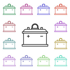 Poster - Battery multi color style icon. Simple thin line, outline vector of motor sports icons for ui and ux, website or mobile application