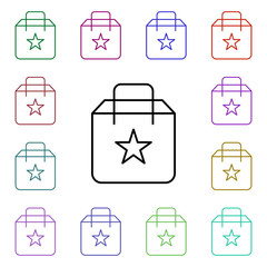 Poster - selected package multi color style icon. Simple thin line, outline vector of online shopping icons for ui and ux, website or mobile application
