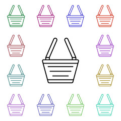 Poster - basket multi color style icon. Simple thin line, outline vector of online shopping icons for ui and ux, website or mobile application