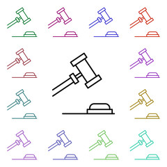 Poster - auction multi color style icon. Simple thin line, outline vector of online shopping icons for ui and ux, website or mobile application