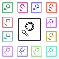 Poster - safe multi color style icon. Simple thin line, outline vector of online shopping icons for ui and ux, website or mobile application