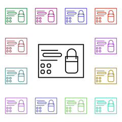 Poster - product page multi color style icon. Simple thin line, outline vector of online shopping icons for ui and ux, website or mobile application