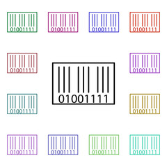 Poster - bar code multi color style icon. Simple thin line, outline vector of online shopping icons for ui and ux, website or mobile application
