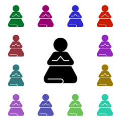 Poster - Fast, meditation, training, yoga multi color style icon. Simple glyph, flat vector of peace and humanrights icons for ui and ux, website or mobile application
