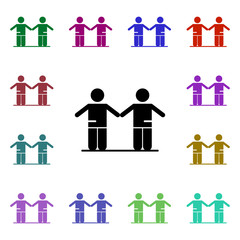 Poster - Best, friend, friendship, group multi color style icon. Simple glyph, flat vector of peace and humanrights icons for ui and ux, website or mobile application