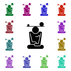 Poster - Balance, concentration, meditation, mind, mindfulness multi color style icon. Simple glyph, flat vector of peace and humanrights icons for ui and ux, website or mobile application