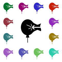 Poster - Air, balloon, blow, relief, stress multi color style icon. Simple glyph, flat vector of peace and humanrights icons for ui and ux, website or mobile application