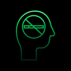 Poster - Healthcare, thought, no smoking, prohibition nolan icon. Simple thin line, outline vector of quit smoking icons for ui and ux, website or mobile application