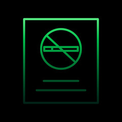 Poster - No smoking, healthcare, warming, prohibition nolan icon. Simple thin line, outline vector of quit smoking icons for ui and ux, website or mobile application