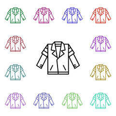 Poster - Rock jacket multi color style icon. Simple glyph, flat vector of rock and roll icons for ui and ux, website or mobile application