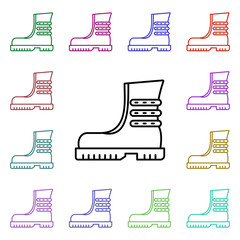 Poster - Rock boot multi color style icon. Simple glyph, flat vector of rock and roll icons for ui and ux, website or mobile application