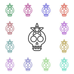 Poster - Rock, skull, star multi color style icon. Simple glyph, flat vector of rock and roll icons for ui and ux, website or mobile application