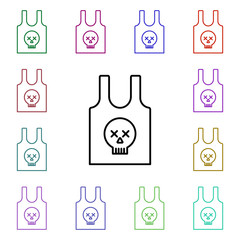 Poster - Rock, mike, skull multi color style icon. Simple glyph, flat vector of rock and roll icons for ui and ux, website or mobile application