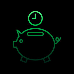 Poster - Piggy bank time nolan icon. Simple thin line, outline vector of time icons for ui and ux, website or mobile application