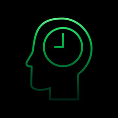 Poster - Time in head nolan icon. Simple thin line, outline vector of time icons for ui and ux, website or mobile application